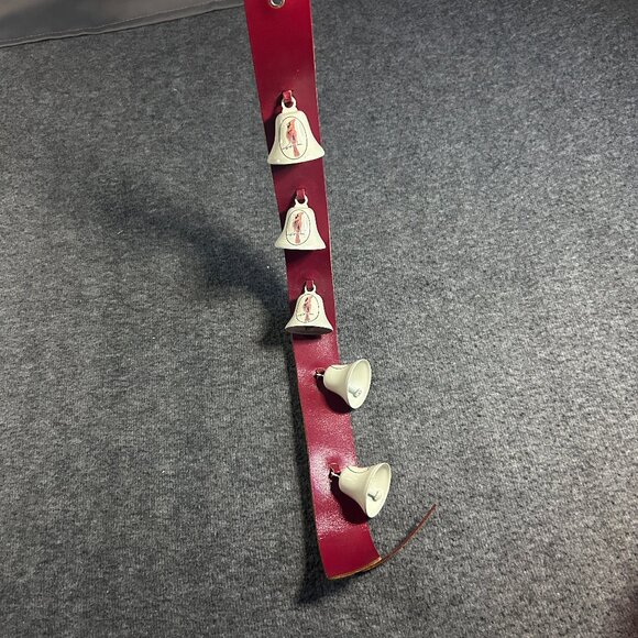 Belvin Bros Other - VTG Christmas Holiday‎ Bell Leather Strap Door Hanger Cardinals Belvin Bros USA